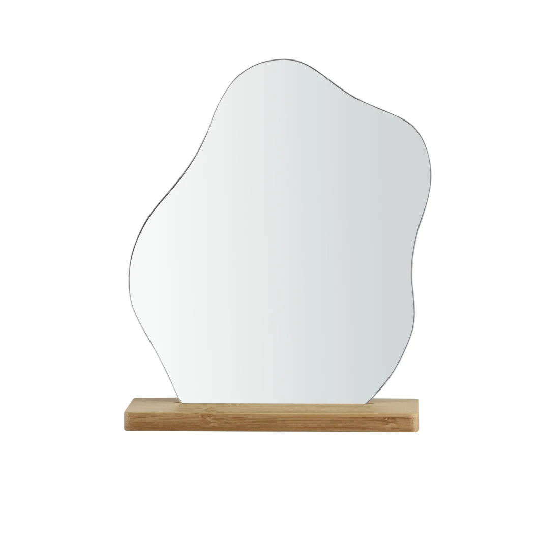 Special Irregular Shape Table Wooden Bamboo Makeup Mirror