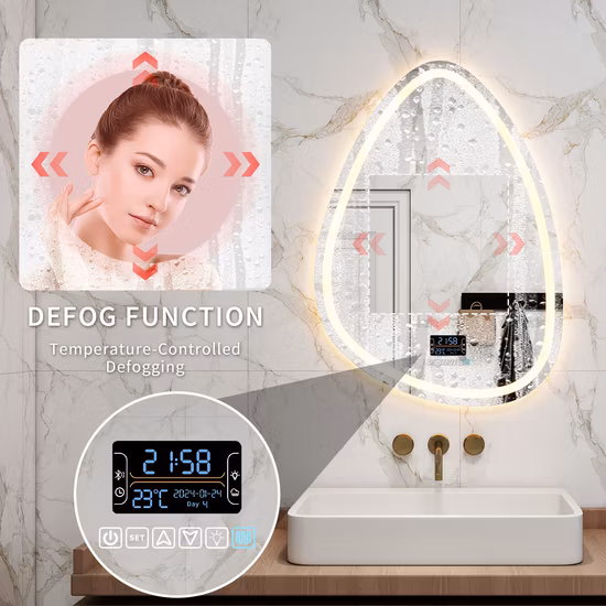 불규칙한 맞춤형 조명 욕실 거울, 벽걸이 형 욕실 전문 세면대 거울, 스마트 LED 거울